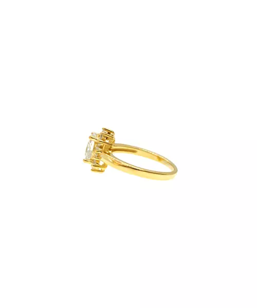 Diana Ring with White stone- Silver 925 Gold Plated