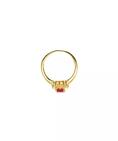 Diana Ring with Red stone- Silver 925 Gold Plated