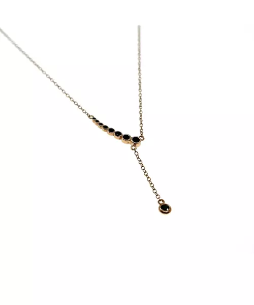 Silver 925 Necklace- black zircons