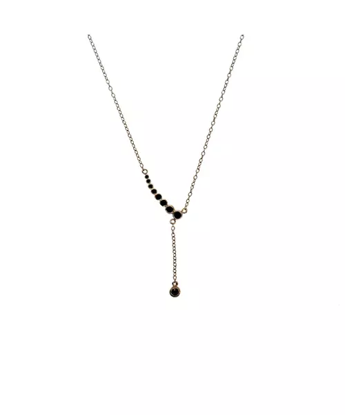 Silver 925 Necklace- black zircons