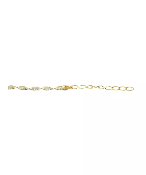 Diamond Cut Twist Anklet - Silver 925 Gold Plated