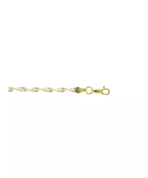 Diamond Cut Twist Anklet - Silver 925 Gold Plated