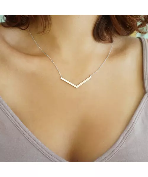 Silver 925 Necklace - V