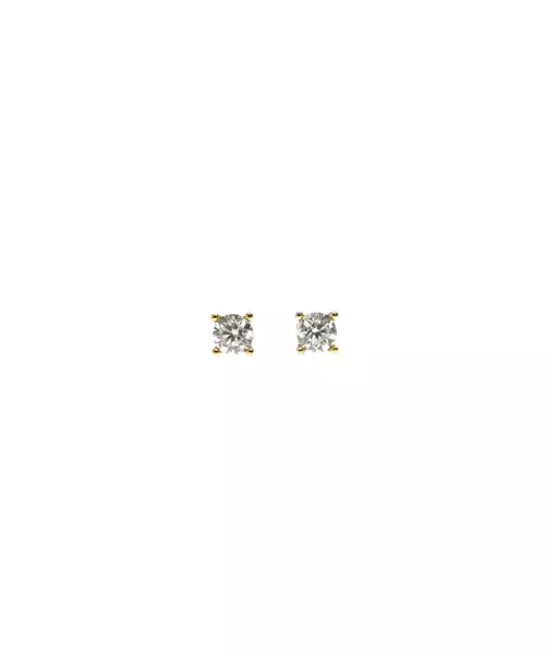 Studs Earrings with 4mm Zircons - 9ct Gold