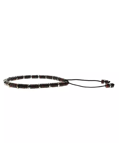 Men's Bracelet RedBrown Semi-Percious Stones