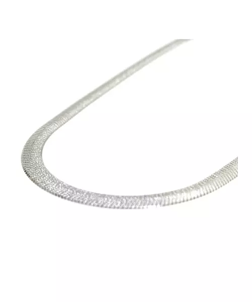 Diamond Cut Necklace Flat Snake - Silver 925 - Yellow Gold Plated