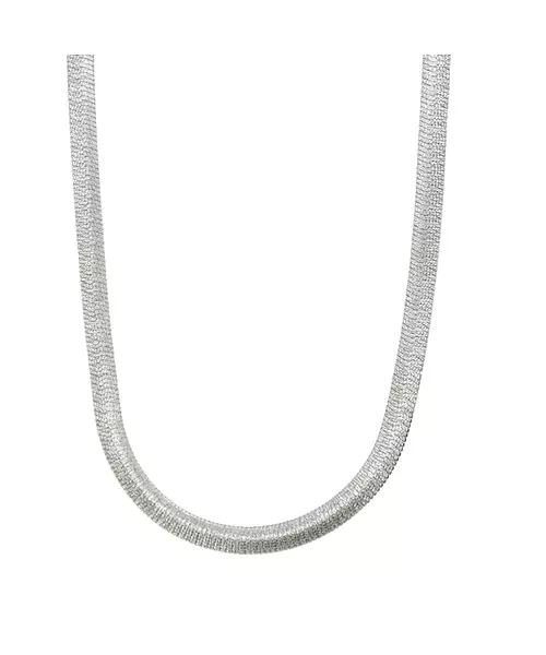 Diamond Cut Necklace Flat Snake - Silver 925 - Yellow Gold Plated