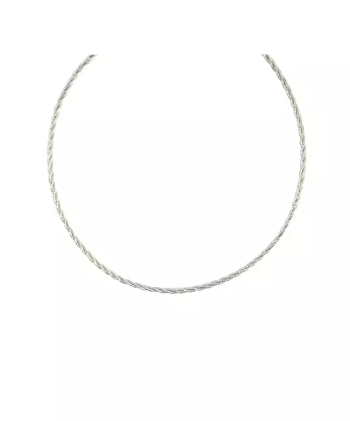 Necklace Solid Rope Diamond Cut - Silver 925