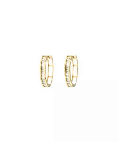 9ct Gold Hoops - Baguettes