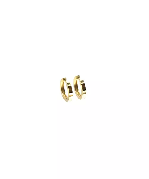 9ct Gold Hoops - Thick with Edges