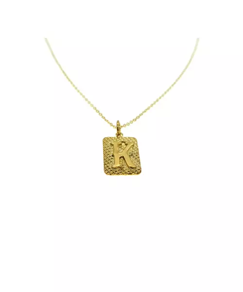 Necklace Initial- Silver 925 Gold Plated - Adjustable chain 50,45,40