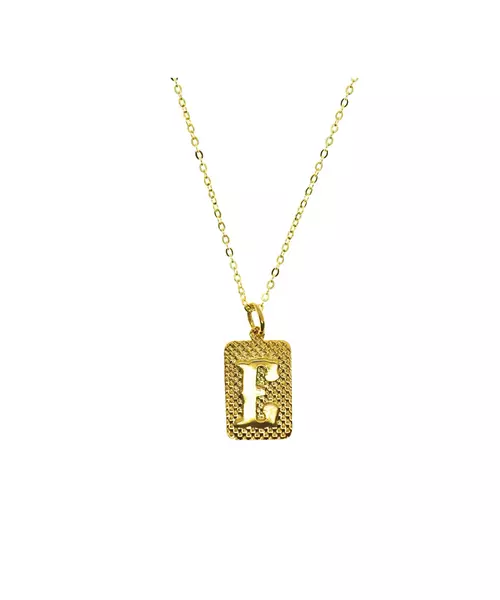 Necklace Initial- Silver 925 Gold Plated - Adjustable chain 50,45,40