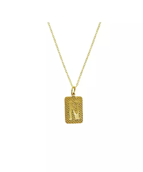 Necklace Initial- Silver 925 Gold Plated - Adjustable chain 50,45,40