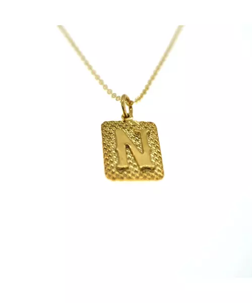 Necklace Initial- Silver 925 Gold Plated - Adjustable chain 50,45,40