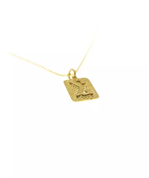 Necklace Initial- Silver 925 Gold Plated - Adjustable chain 50,45,40