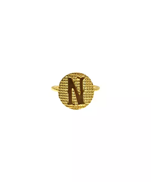 Letter Ring - Silver 925 Gold Plated