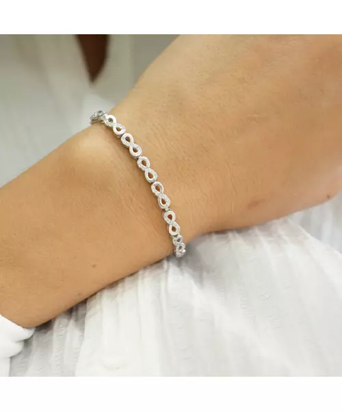 Silver 925 Infinity Bracelet with zircons