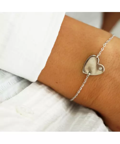 Silver 925 Bracelet - Heart with zircon