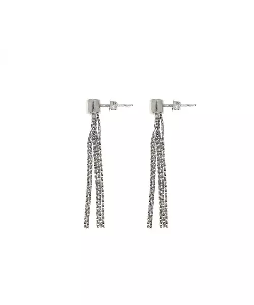 Diamond Cut 5 Lines Earrings - Silver 925 and Gold Plated