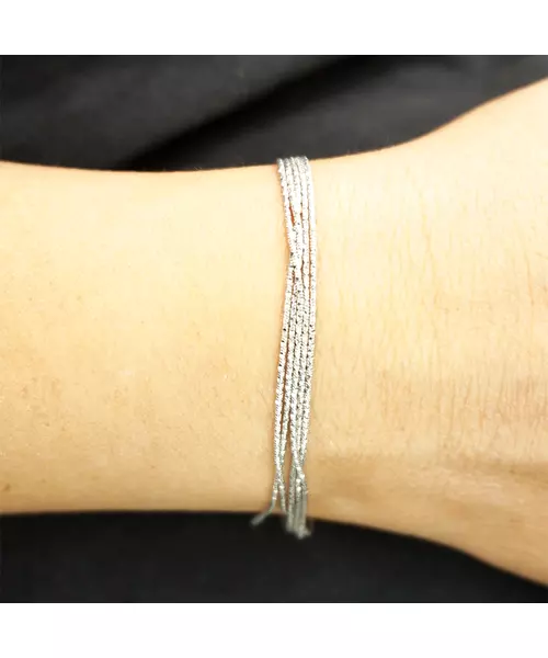 Diamond Cut 5 Lines Bracelet - Silver 925 Bracelet