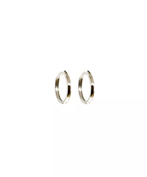 9ct White Gold Hoops - Plain Round 1.5 cm