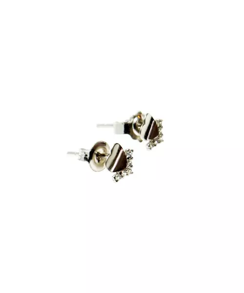 Kids Earrings Hearts - 9ct White Gold