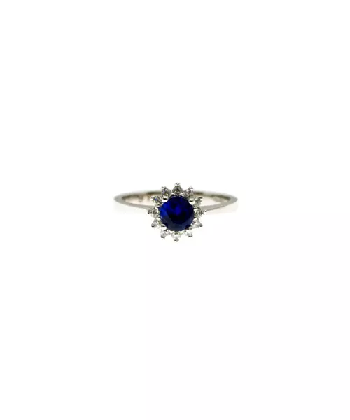 9ct Gold Ring with Blue zircon