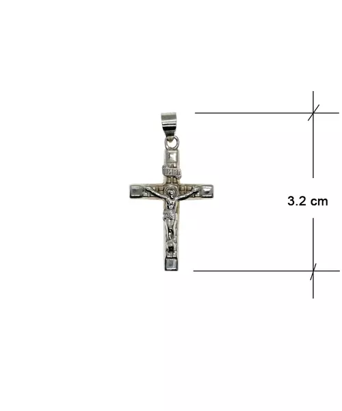 9ct White Gold Cross with Jesus Christ