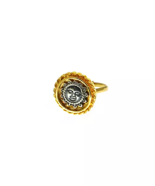 Byzantine Sun Ring - Silver 925 Gold Plated