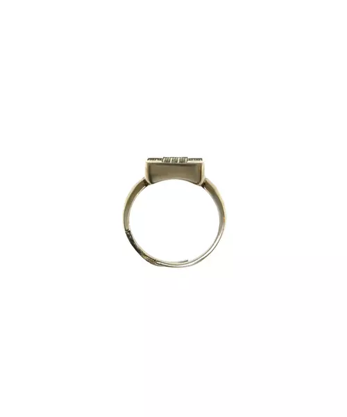 Cross ring with zircons - Silver 925 Gold Plated