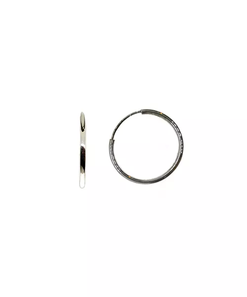 Thick Plain Hoops 2.5 cm - Silver 925 and Gold Plated