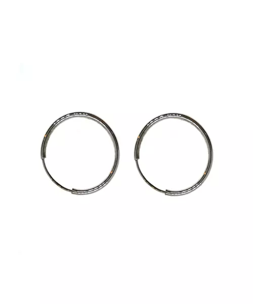 Thick Plain Hoops 3.00 cm - Silver 925 and Gold Plated