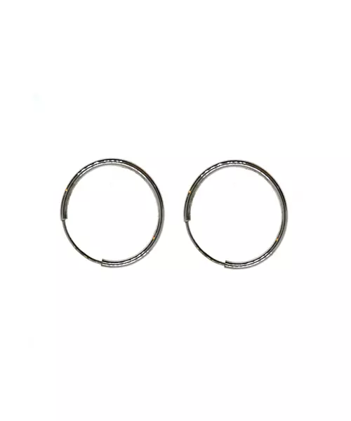 Thick Plain Hoops 2.5 cm - Silver 925 and Gold Plated