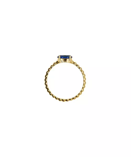 9ct Gold Ring - Oval Blue Stone