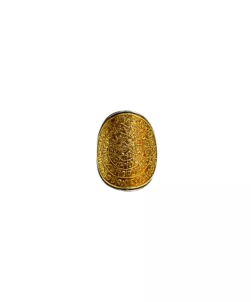 Phaistos Disk Ring double color - Silver 925 Gold Plated