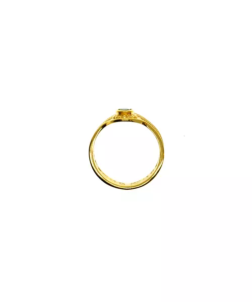 Byzantine Ring with Green Stone - Silver 925 gold plated