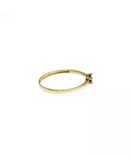 9ct Gold Ring - One Pink Stone