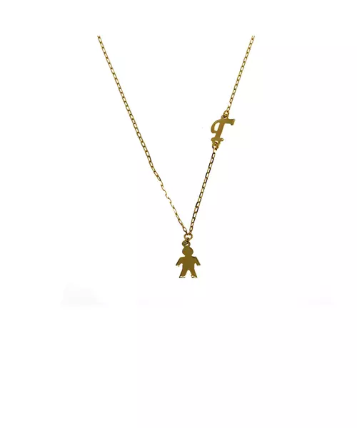 9ct Gold Necklace - Children with Letter