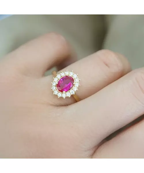 9ct Gold Ring - Pink Diana