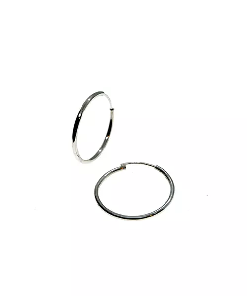 Thick Plain Hoops 2.5 cm - Silver 925 and Gold Plated