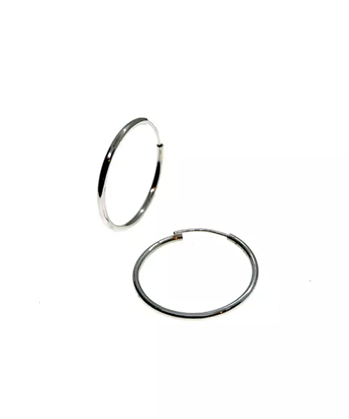 Thick Plain Hoops 3.00 cm - Silver 925 and Gold Plated