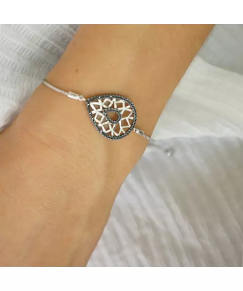 Silver 925 Bracelet oval with inner design