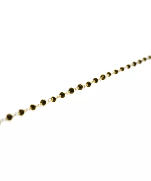 Rosary Black stones Necklace - Silver 925 Gold Plated