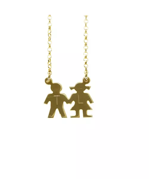 My Children Necklace with 2 figures- Silver 925