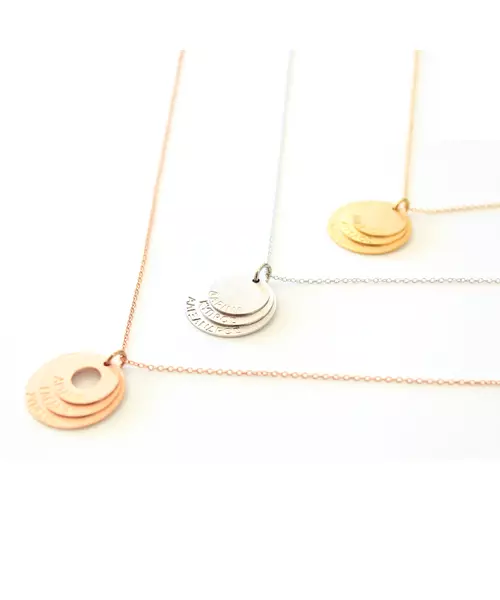 Circles of Love - 3 Names - 18ct Rose Gold