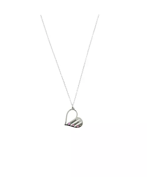 Name Necklace on Heart- Silver 925 with Zircons