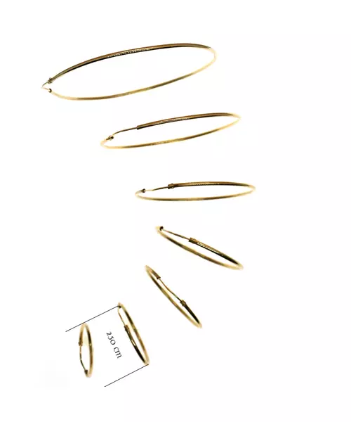 9ct Gold Hoops - Plain  2.5 cm