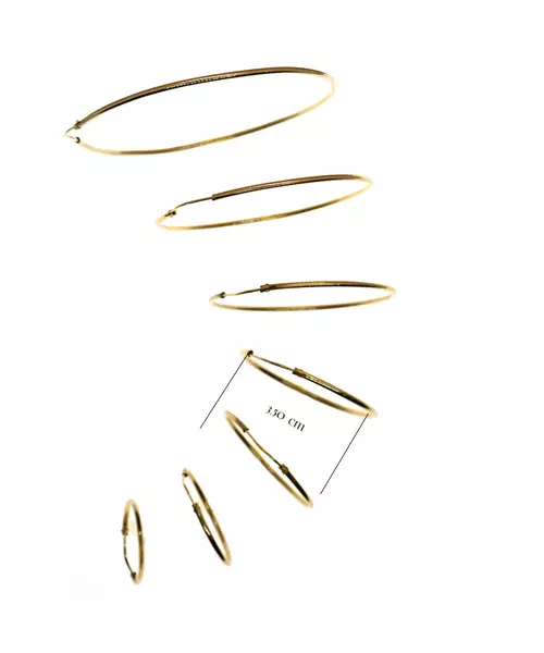 9ct Gold Hoops - Plain 4.0 cm