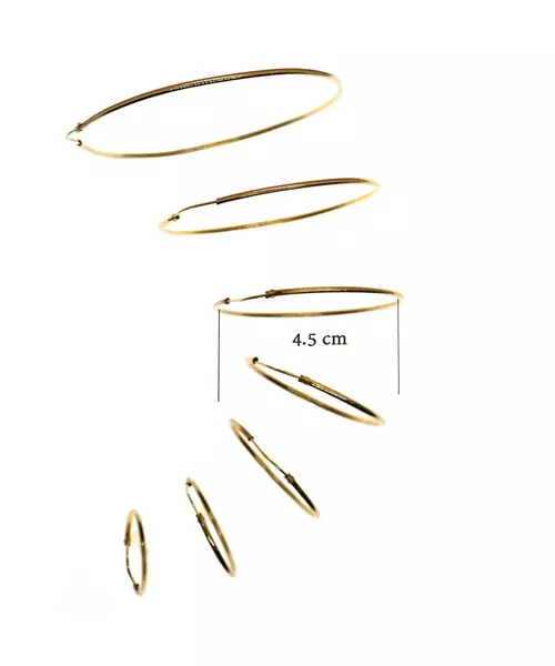 Plain Gold Hoops -  3.5 cm - 9ct White Gold