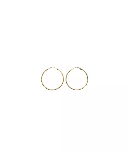 9ct Gold Hoops - Plain  2.5 cm